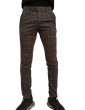 Pantalone skinny Roberto P Luxury a quadri con banda laterale grigio nero pd-7gmu999 ROBERTO P LUXURY PANTALONI UOMO