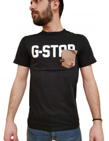 T shirt G-Star Raw Gsraw Allover Pocket nera