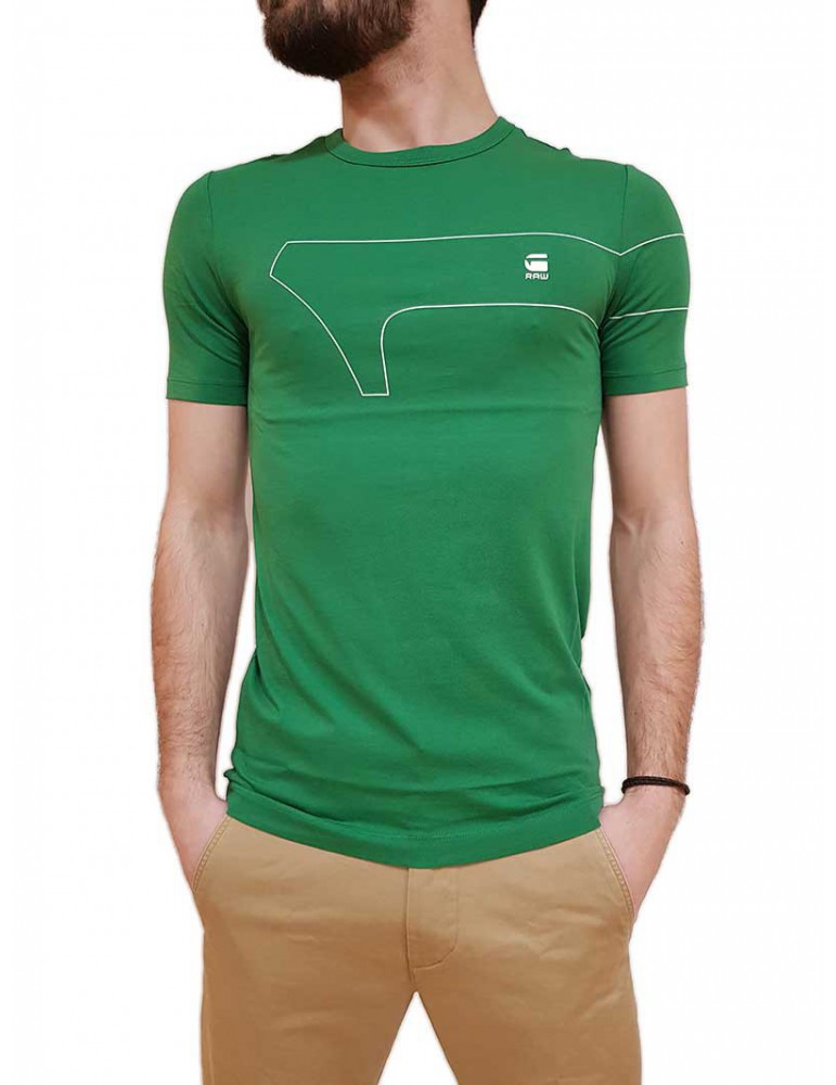 Slim green g-star raw T-shirt