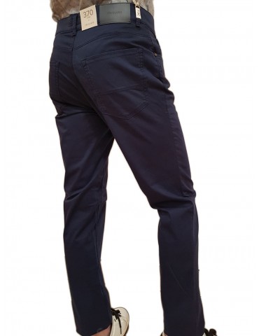 Trussardi pantalone 5 tasche 370 close blue cotone satin