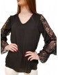 Fracomina blusa in pizzo nera fr19sp018053 FRACOMINA CAMICIE DONNA product_reduction_percent