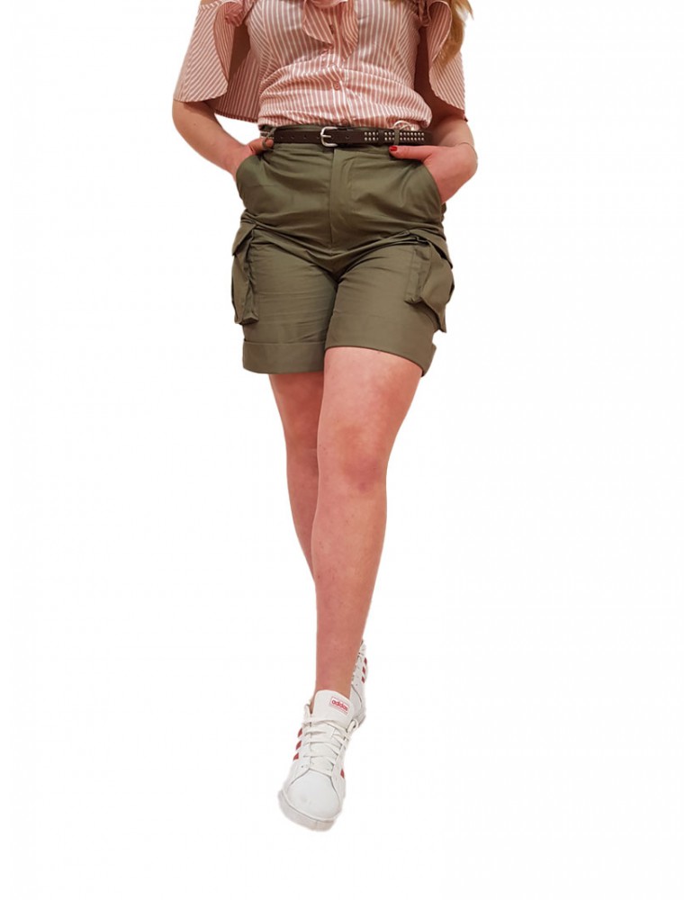 Fracomina shorts cargo verde militare