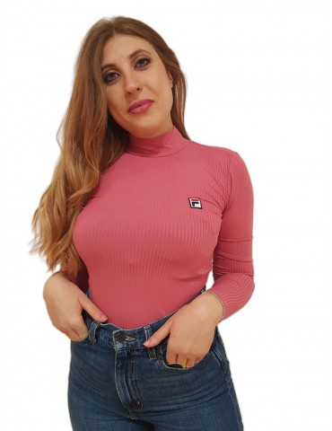 Fila Ceyla maglietta rosa manica lunga mezzo collo