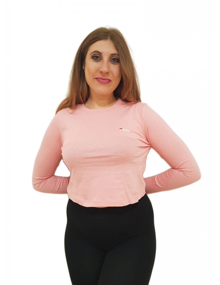 Fila Ece cropped rosa maglietta manica lunga 689118a374 FILA T SHIRT DONNA