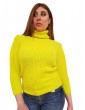 Fracomina maglia giallo fluo regular con mohair collo alto fiwt7018k49101-p07 FRACOMINA MAGLIE DONNA