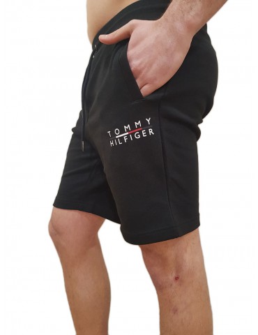 Tommy Hilfiger shorts nero felpati con logo