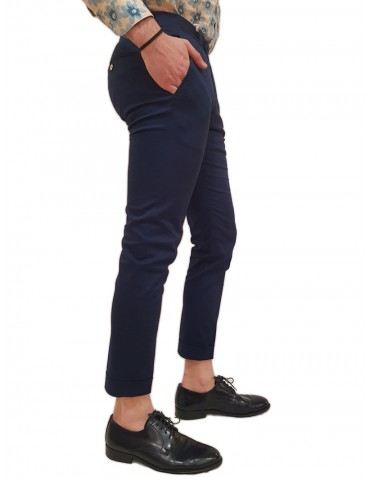 Roberto P Luxury pantalone cotone blue skinny pg3 nvr1
