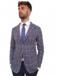 Roberto P Luxury giacca quadri in cotone grigio e blue