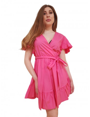 Fracomina abito corto regular in popeline pink