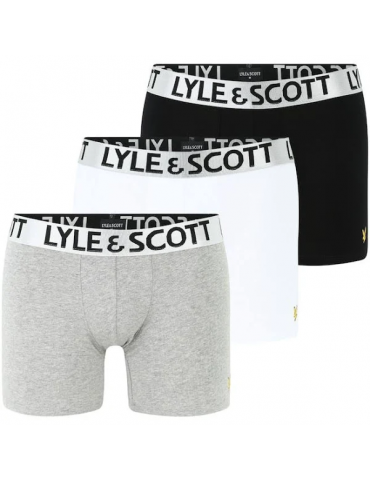Lyle and Scott boxer uomo Daniel 3 pack bianco nero grigio