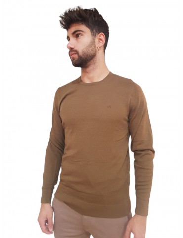 Calvin Klein maglione marrone girocollo in lana merino
