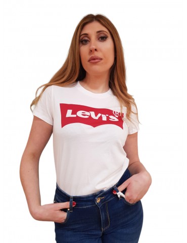 Levi's t shirt donna bianca girocollo The perfect Tee Large Batwing 17369-0053