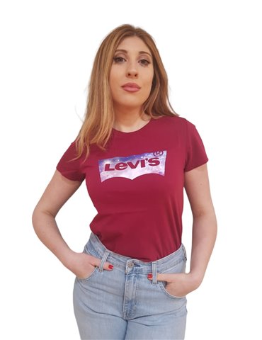 Levi's t shirt donna girocollo The Perfect Tee Galaxy Beet Red 173692024