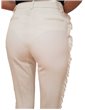 Fracomina pantalone bianco con ruches laterali