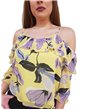 Gaudi blusa fantasia floreale in georgette yellow-lilac-black 211fd45021_211032-01 GAUDI CAMICIE DONNA
