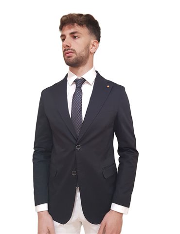 Roberto P Luxury giacca slim nera in cotone tinta unita