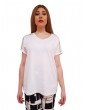 Fracomina t shirt bianca oversize con applicazioni fr23st3036j401r9-278 FRACOMINA T SHIRT DONNA
