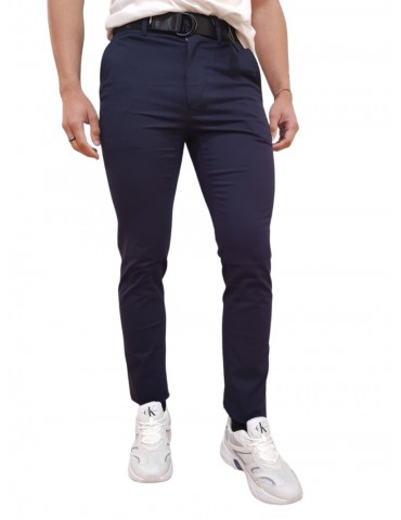 Calvin Klein pantalone blue slim chino con cintura k10k110979-chw