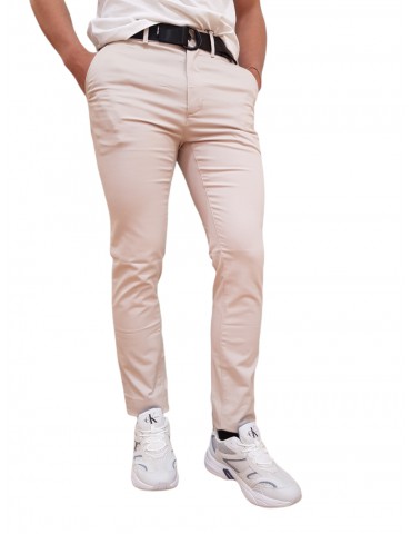 Calvin Klein pantalone beige slim chino con cintura k10k110979-ace