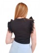 Gaudi t shirt donna nera con dettaglio in pizzo 311bd64009_2001 311bd64009_2001 GAUDI T SHIRT DONNA