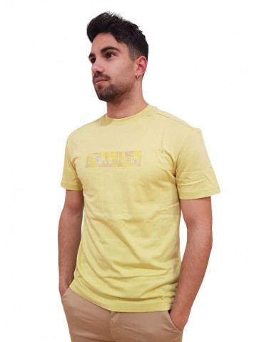 Calvin Klein t shirt gialla Camo Raised Box Logo k10k111131-kcq