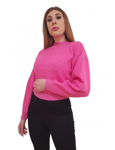 Fracomina maglione mezzo collo rosa in lurex fp23wt7018k502q7-r20