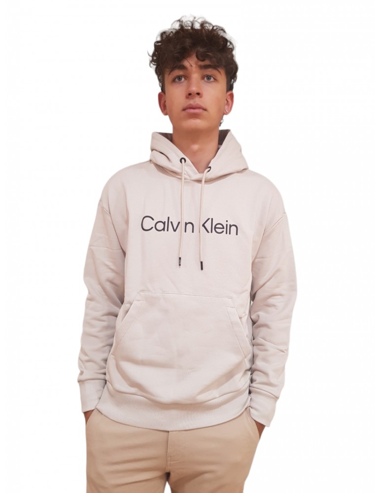 Calvin Klein felpa con cappuccio Astony beige hero logo k10k111345ace k10k111345ace CALVIN KLEIN FELPE UOMO