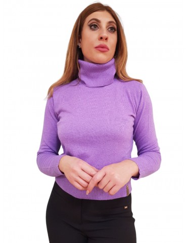 Gaudi maglione dolcevita da donna lilla in lana e cashmere 321fd53037-3688