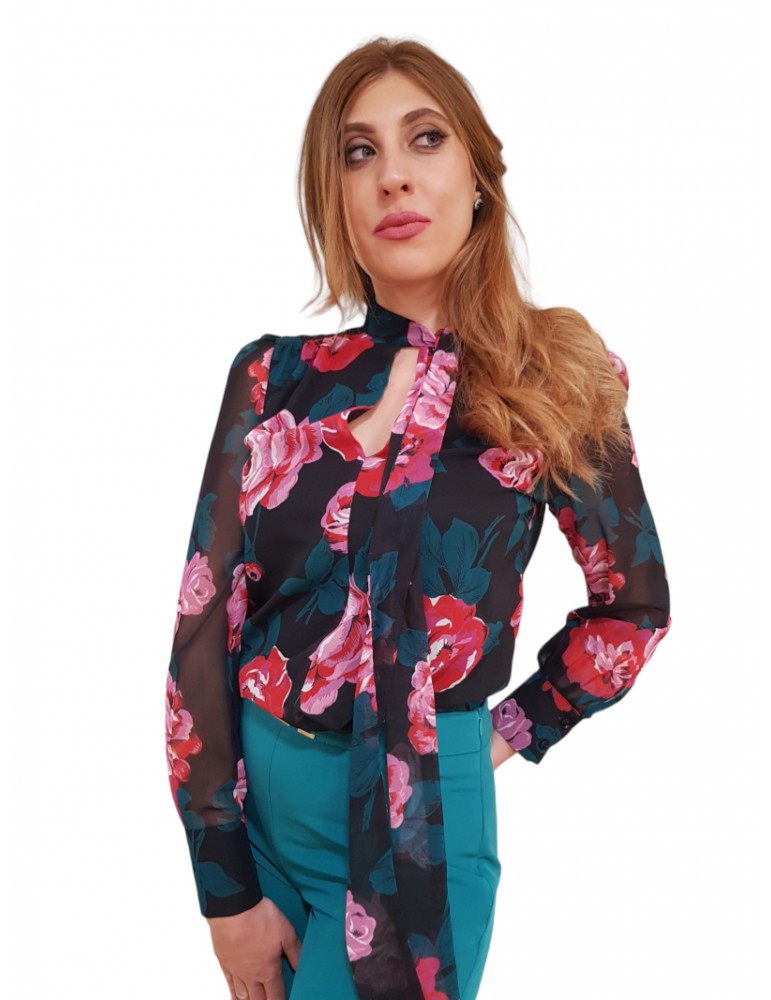 Gaudi camicia donna floreale in georgette 321fd45021-321061-01 321fd45021-321061-01 GAUDI CAMICIE DONNA