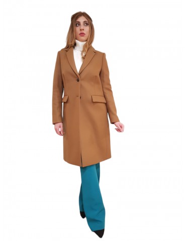 Tommy Hilfiger cappotto donna cammello monopetto classics in lana 
