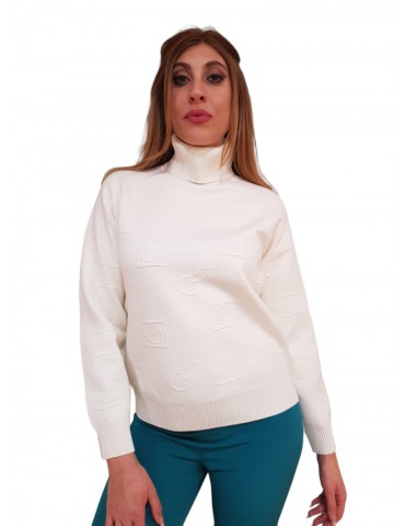 Gaudi maglia donna bianca collo alto 321fd53023-2101