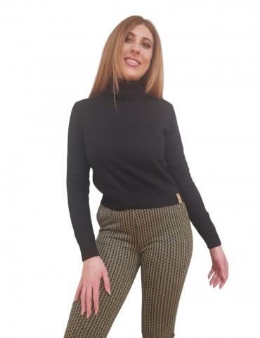 Gaudi maglione dolcevita da donna nero in lana e cashmere 321fd53037-2001