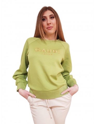 Gaudi felpa donna verde con logo 321bd64004-2596