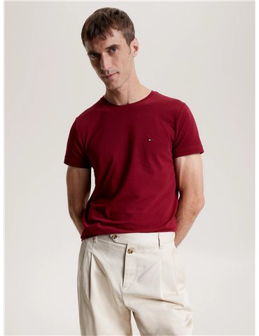 Tommy Hilfiger t shirt extra slim fit con bandierina rossa mw0mw10800-xjv