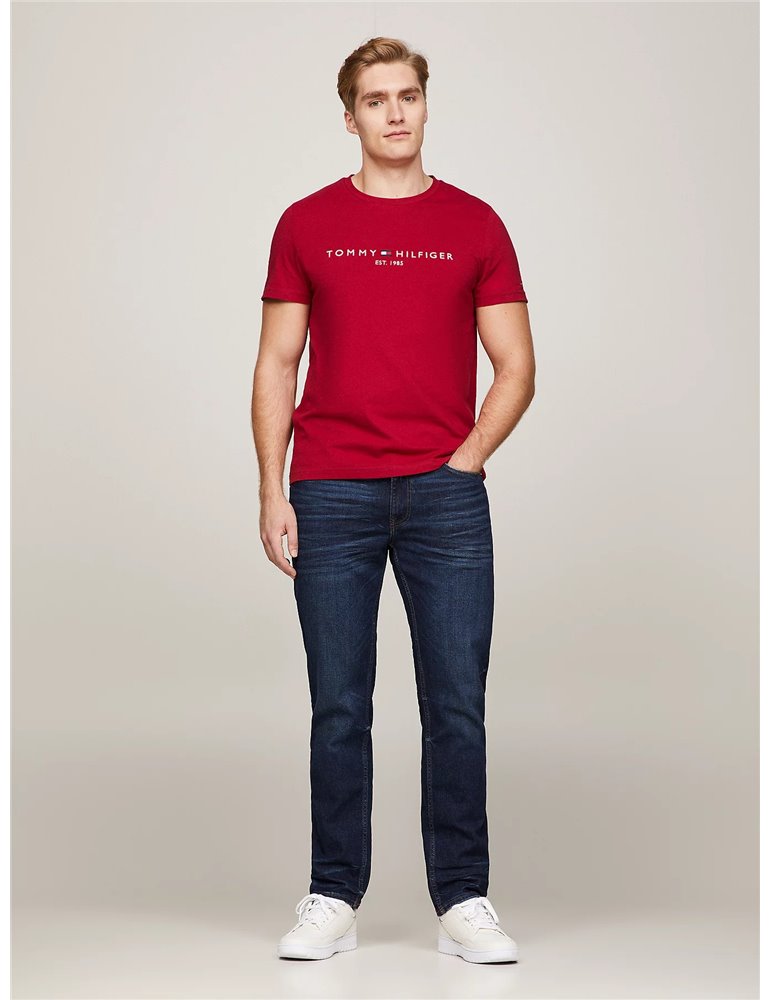 Tommy Hilfiger t shirt slim fit rossa con logo mw0mw11797-xjv mw0mw11797-xjv TOMMY HILFIGER T SHIRT UOMO
