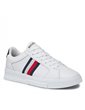Tommy Hilfiger sneakers uomo bianco in pelle supercup leather stripes fm0fm04895-ybs