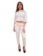 Fracomina camicia bianca cropped in pizzo fr24st6019w62401-278