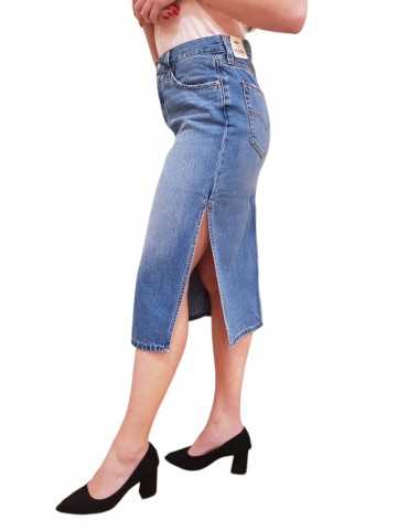 Levi’s gonna jeans Side Slit con spacco laterale med indigo worn in blu
