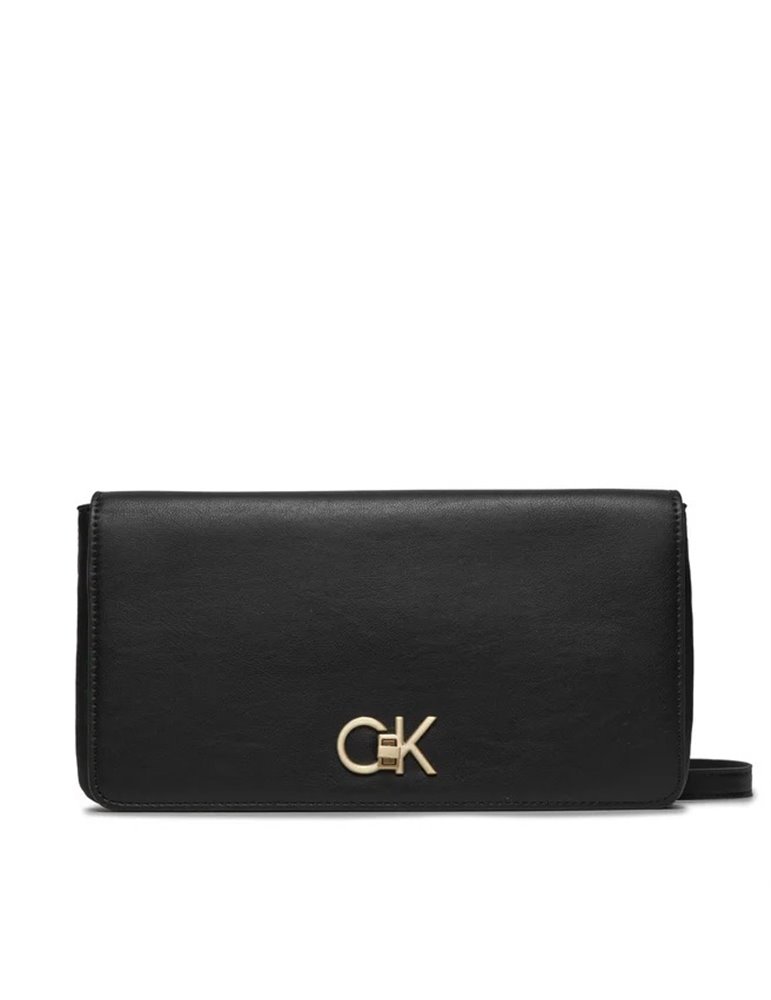 Calvin Klein borsetta nera re-lock double gusette k60k611336-beh