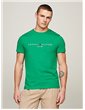 Tommy Hilfiger t shirt uomo slim fit verde con logo mw0mw11797-l4b