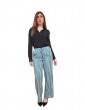 Tommy Hilfiger pantaloni donna relaxed fit a righe bianco e verde ww0ww41589-0cd