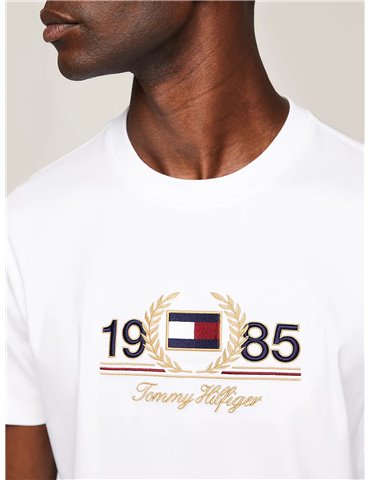 Tommy Hilfiger t shirt bianca con logo icon laurel mw0mw34421-ybr