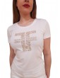Fracomina t shirt bianca con logo di strass fp24st3002j464n5-278