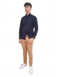 Calvin Klein camicia blue slim in popeline colletto a contrasto k10k112744-chw