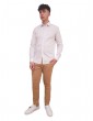 Calvin Klein camicia bianca slim fantasia in popeline elasticizzato