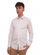 Calvin Klein camicia bianca slim fantasia in popeline elasticizzato