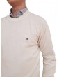 Tommy Hilfiger pullover uomo bianco in maglia tramata mw0mw33511-aef