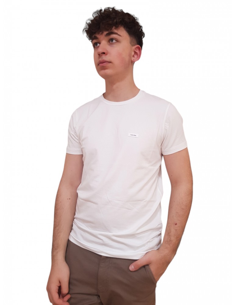Calvin Klein t shirt uomo bianca stretch slim fit k10k112724yaf